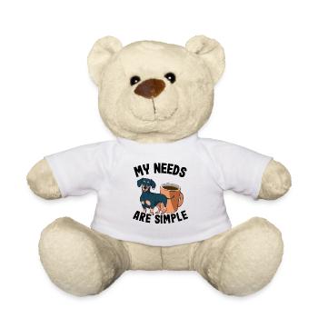 Teckel et café teckel propriétaire chien de blaireau - Nounours - blanc - Devant