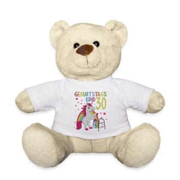 30 Jahre Geburtstagskind 30. Geburtstag Einhorn - Teddy - Weiß - Vorne