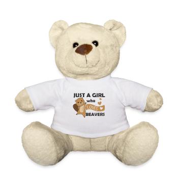 Seulement une fille qui aime le castor - castor doux - Nounours - blanc - Devant
