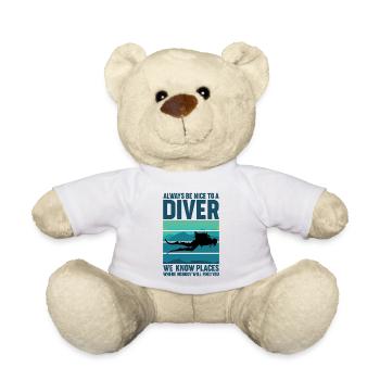 Soyez toujours gentil avec un plongeur plongeur taucher - Nounours - blanc - Devant