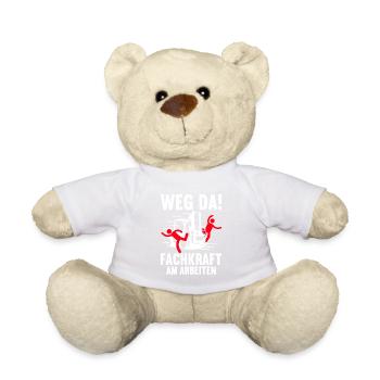 Lagerist Fachlagerist Logistik Gabelstaplerfahrer - Teddy - Weiß - Vorne