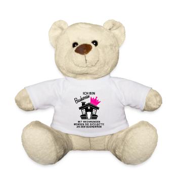 Bauherrin Hausbau Baustelle Richtfest - Teddy - Weiß - Vorne