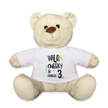 Wild, Cheeky & Enfin 3 - 3 ans anniversaire - Nounours - blanc - Devant