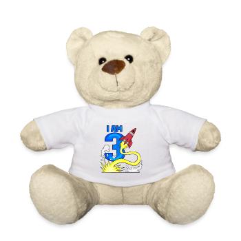 3 Geburtstag Junge - 3 Jahre alt - Ich bin 3 - Teddy - Weiß - Vorne