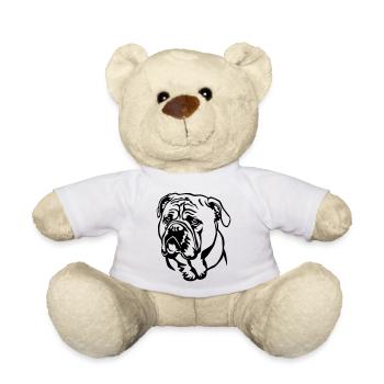 Tête de bouledogue continental - Nounours - blanc - Devant