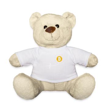 Bitcoin Heartbeat ECG Heartbeat Crypto Trade BTC - Nounours - blanc - Devant
