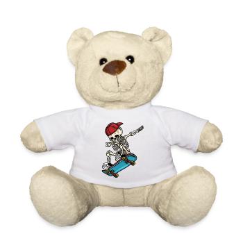 Dabbing Skelett Skateboard - Teddy - Weiß - Vorne