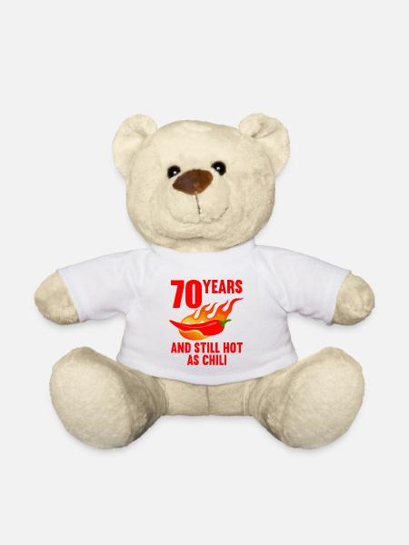 70 years hot as chili 70th birthday - Teddy Bear - white
