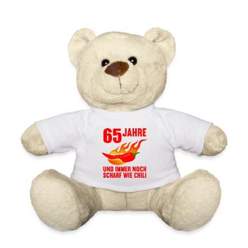 65 Jahre scharf wie Chili 65. Geburtstag - Teddy - Weiß - Vorne
