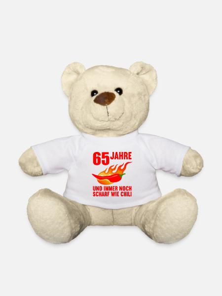 65 Jahre scharf wie Chili 65. Geburtstag - Teddy - Weiß