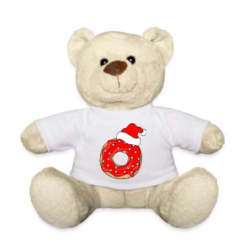 CHRISTMAS DONUT CHRISTMAS CAP ST. NICHOLAS GIFT - Teddy Bear - white - Front