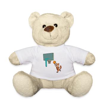 Comic Red Panda joue au basket-ball - Nounours - blanc - Devant