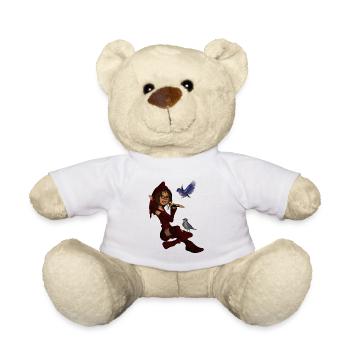 Little fairy with birds - Teddy Bear - white - Front