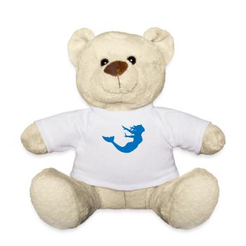 Sirène Dames Fille Cadeau Sirène - Nounours - blanc - Devant