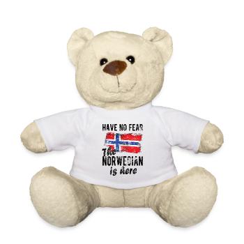 Norvège norvégienne Origine Drapeau norvégien - Nounours - blanc - Devant