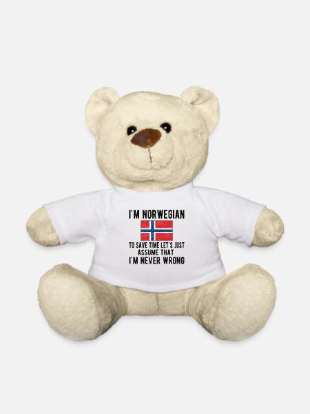 Norvégien Norvège origine drapeau norvégien - Nounours - blanc