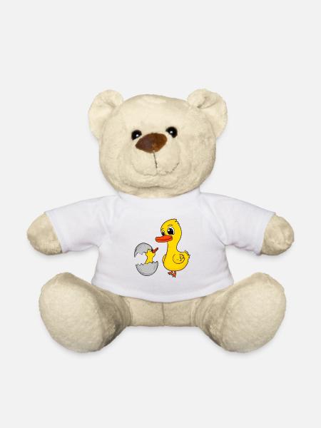 Ente mit Baby Ente - Teddy - Weiß