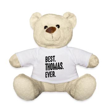 Mens Funny Personalized Name Thomas - Teddy Bear - white - Front