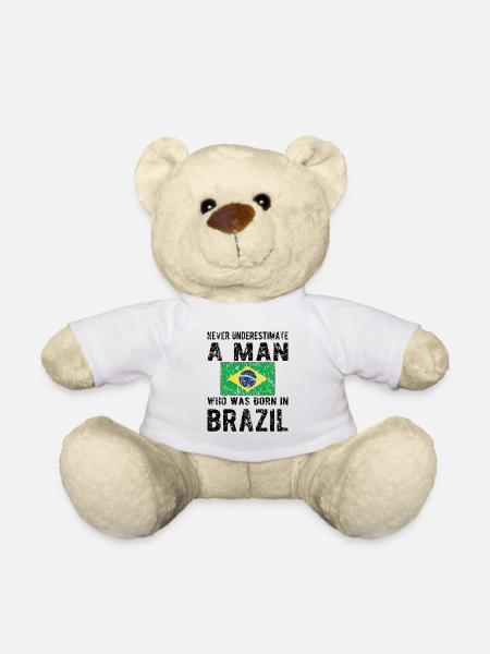 Brésil Brésil Drapeau brésilien - Nounours - blanc
