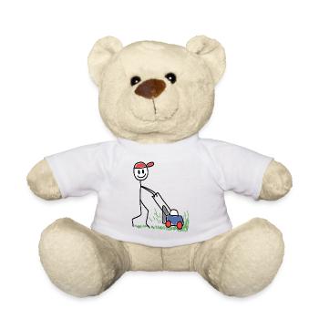Lawn Mower Doodle - Gardening - Teddy Bear - white - Front