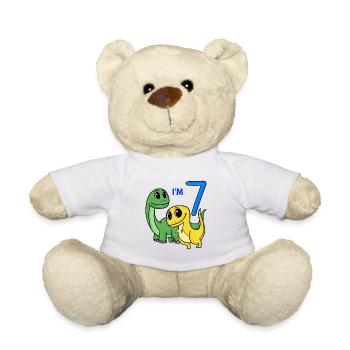 7. Geburtstag Junge - 7 Jahre Geschenk - Teddy - Weiß - Vorne