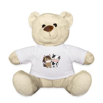 Cheval Vache Amoureux des animaux Animaux mignons pour les enfants Chevaux - Nounours - blanc - Devant