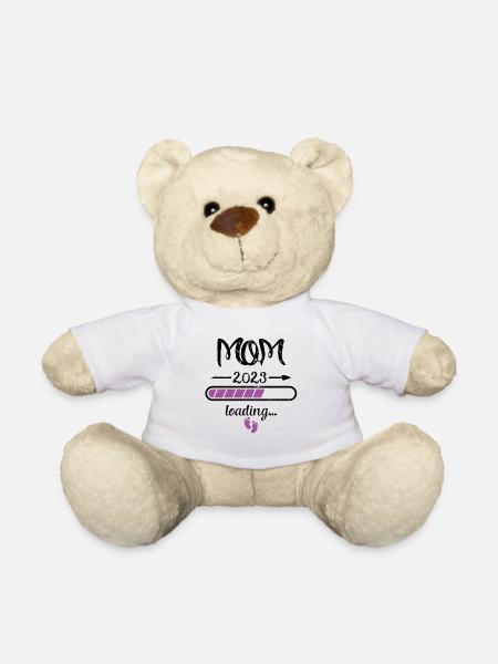 Maman 2023 Chargement Grossesse Mère Accouchement - Nounours - blanc
