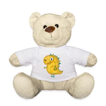 Cute plush dino by SueLYSue.Art - Teddy Bear - white - Front