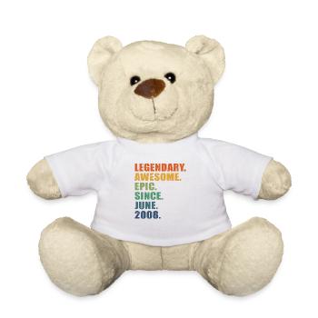 15th Birthday, June 2008, 15 Year Anniversary - Teddy Bear - white - Front