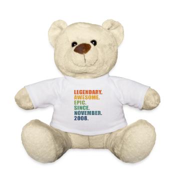 15th Birthday, November 2008, 15 Year Anniversary - Teddy Bear - white - Front