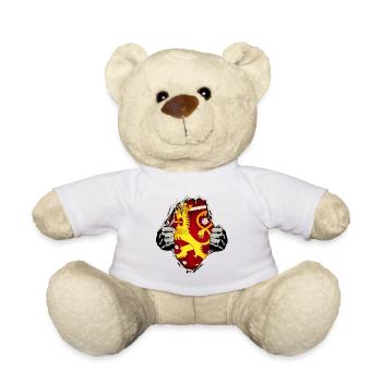 Lion de Finlande sous la chemise - Nounours - blanc - Devant