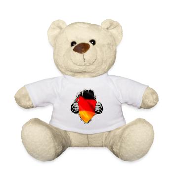 Germany flag under the shirt - Teddy Bear - white - Front