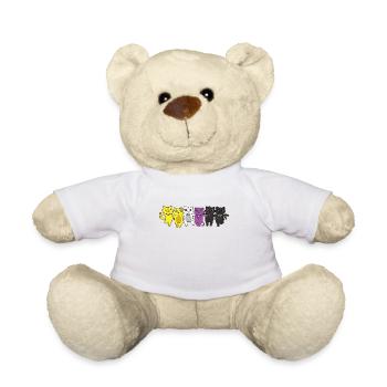 Drapeau non binaire Fierté non binaire LGBTQ Cats Purride - Nounours - blanc - Devant