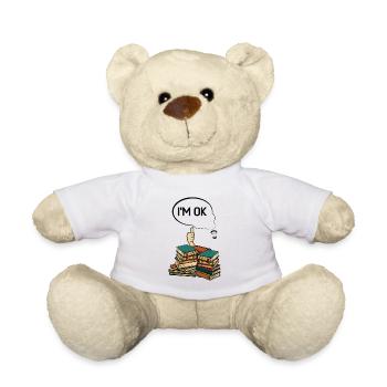 Bücherwurm Lesen Literatur Bücherei Buch - Teddy - Weiß - Vorne