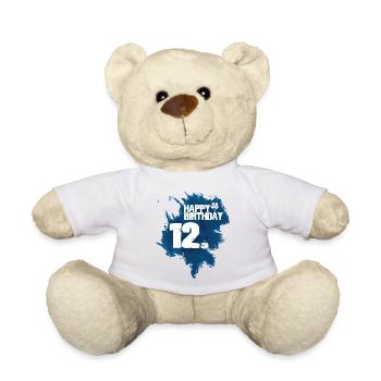 Happy Birthday - 12 years - Teddy Bear - white - Front