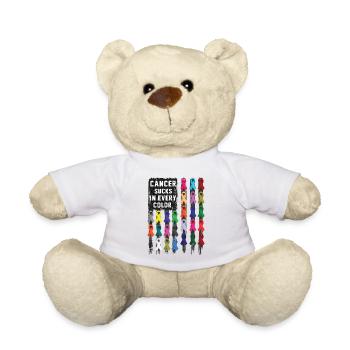 Cancer Awareness Cancer Sucks In Every Color - Teddy Bear - white - Front