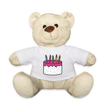 Geburtstagskuchen Geschenkidee Geburtstag - Teddy - Weiß - Vorne