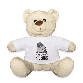 Das Leben ist besser mit Tauben - Teddy - Weiß - Vorne