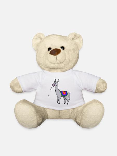 Spitting Llama - Teddy Bear - white