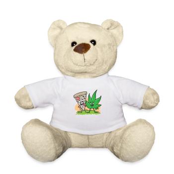 Pizza Und Weed Cannabis Marihuana - Teddy - Weiß - Vorne