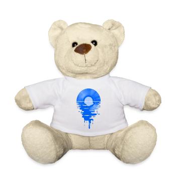 Cool Music Vinyl Record Retro Blue - Teddy Bear - white - Front