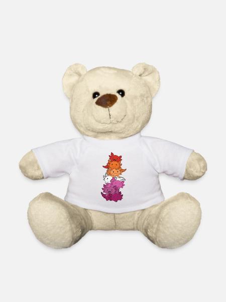 Drapeau lesbien Gay Pride LGBTQ Axolotl - Nounours - blanc