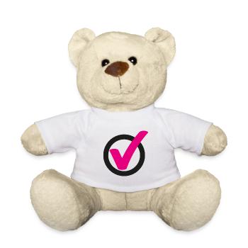 Tick Check mark sign - Teddy Bear - white - Front
