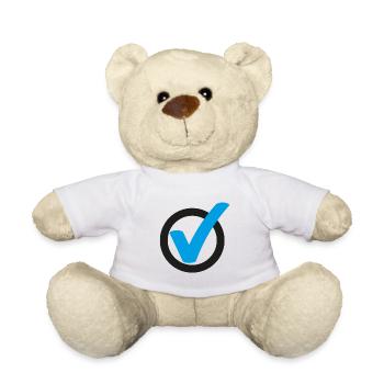 Tick Check mark sign - Teddy Bear - white - Front