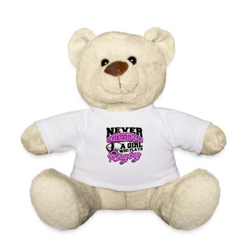 Ne sous-estimez jamais une fille qui joue au rugby - - Nounours - blanc - Devant