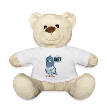 Taube Pooping Comics Vogel Fan Wildlife - Teddy - Weiß - Vorne