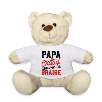 Papa chaud comme la braise cadeau humour barbecue - Nounours - blanc - Devant