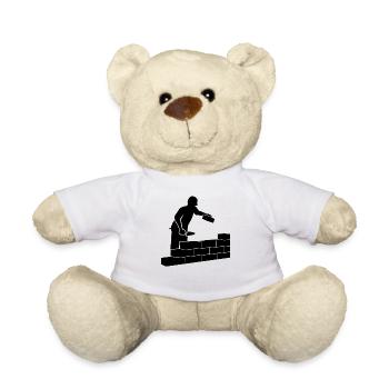 Bricklayer Builder Profession Training Gift - Teddy Bear - white - Front