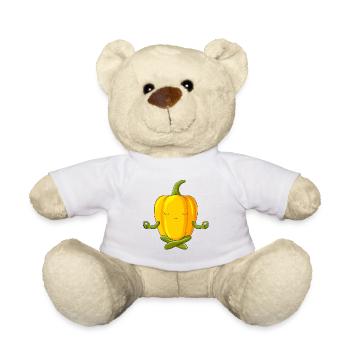 Lustige Yoga Gemüse Meditierende Paprika - Teddy - Weiß - Vorne