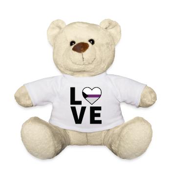 Heart - LGBTQIA Love Demisexual - Teddy Bear - white - Front